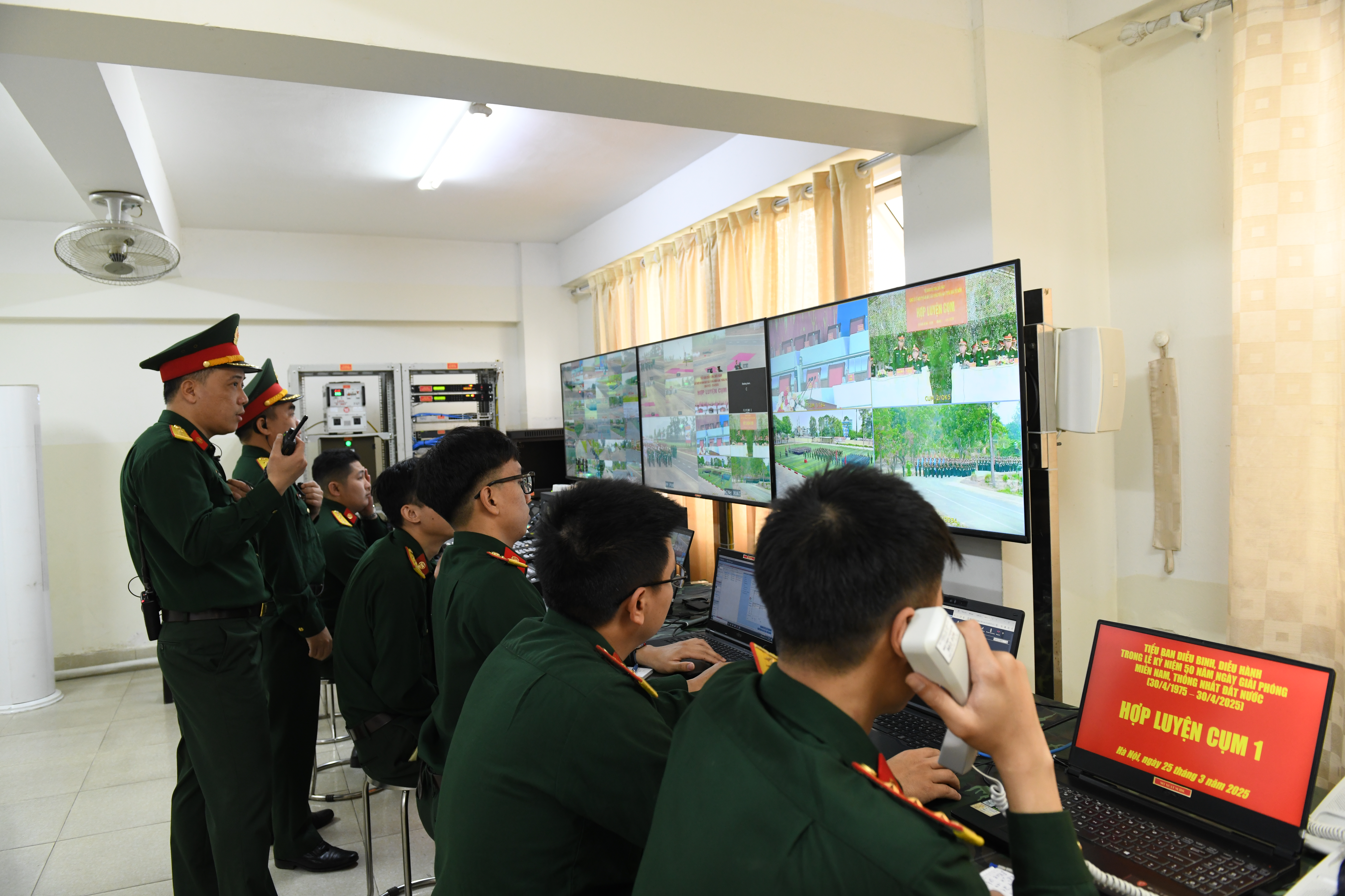 Lữ đoàn 134 bảo đảm thông tin liên lạc, truyền hình phục vụ hợp luyện diễu binh, diễu hành tại Lễ kỷ niệm 50 năm Ngày Giải phóng miền Nam, thống nhất đất nước (30/4/1975 - 30/4/2025)