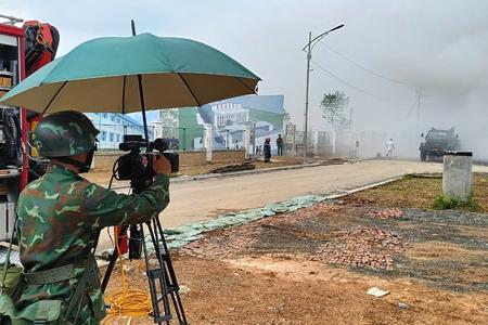 Lữ đoàn 134 bảo đảm thông tin liên lạc, truyền hình diễn tập thực binh phòng thủ dân sự thành phố Hà Nội, năm 2024