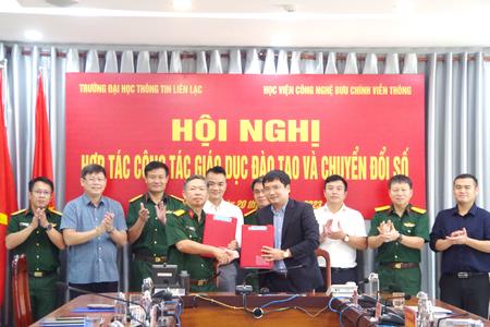 Trường Sĩ quan Thông tin ký kết hợp tác công tác giáo dục đào tạo và chuyển đổi số với Học viện Công nghệ Bưu chính Viễn thông, ngày 20/10/2023