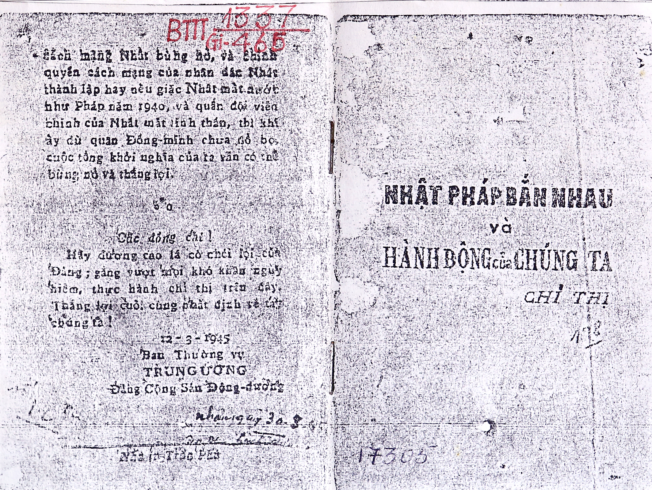 Chỉ thị Nhật - Pháp bắn nhau và hành động của chúng ta